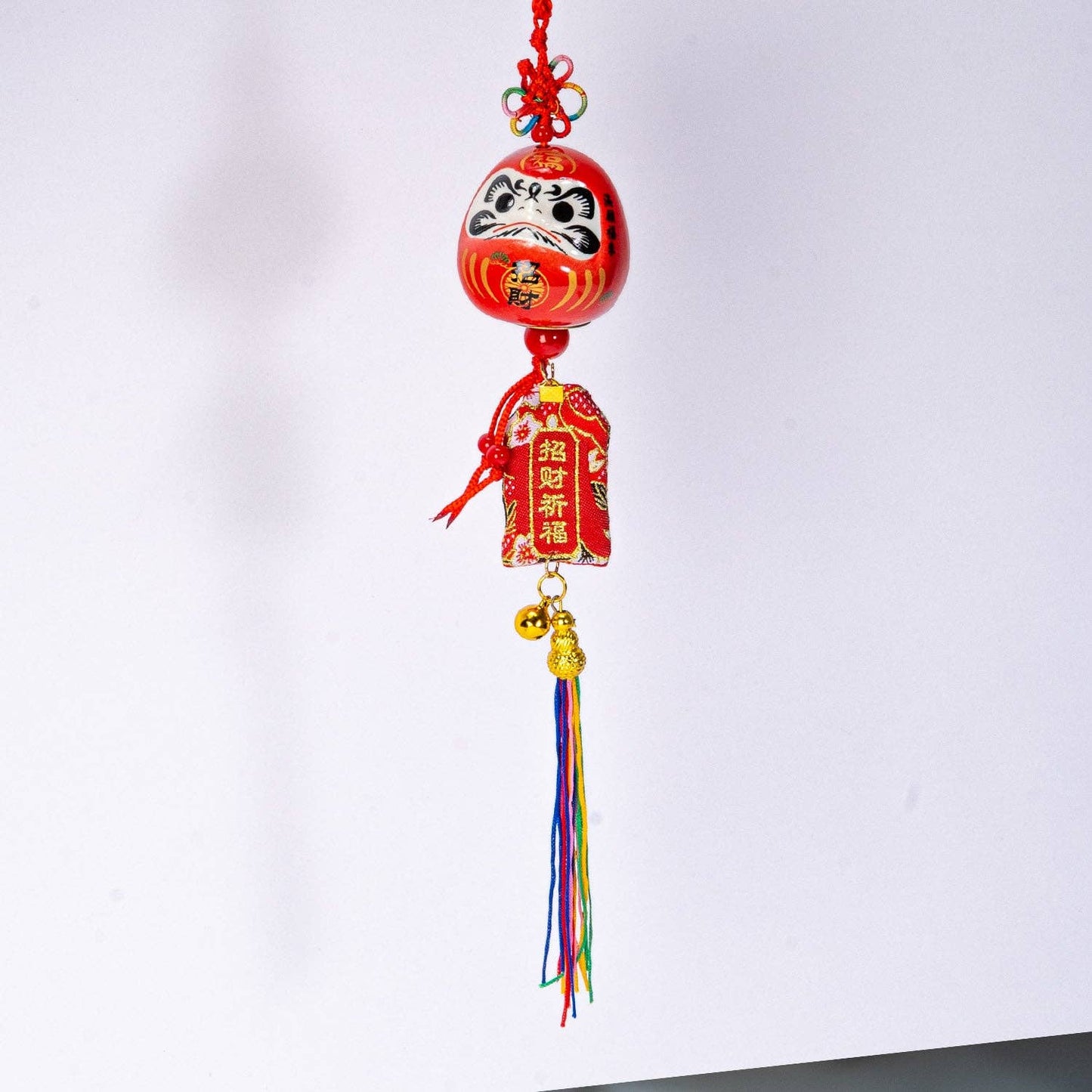 Urban Tokyo 13 Inch Length Lucky Daruma Hanging Charm Red (12/120)