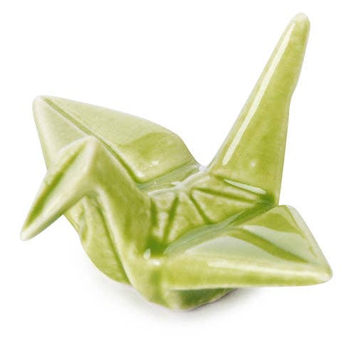 Urban Tokyo Origami Crane Porcelain Chopsticks Rest 2"L Green