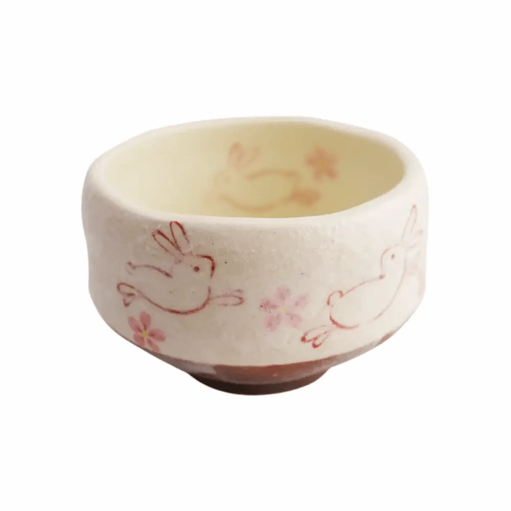 Urban Tokyo Tea & Tea Sets Hanami Usagi Rabbit Sakura Matcha Bowl 8oz