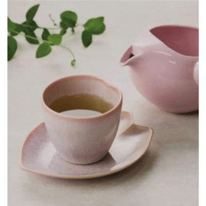 Aprikalife Cups & Mugs Pink LOVE Ceramic Tea Cup with Saucer, Japanese Cup