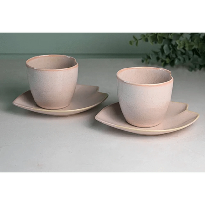 Aprikalife Cups & Mugs Pink LOVE Ceramic Tea Cup with Saucer, Japanese Cup