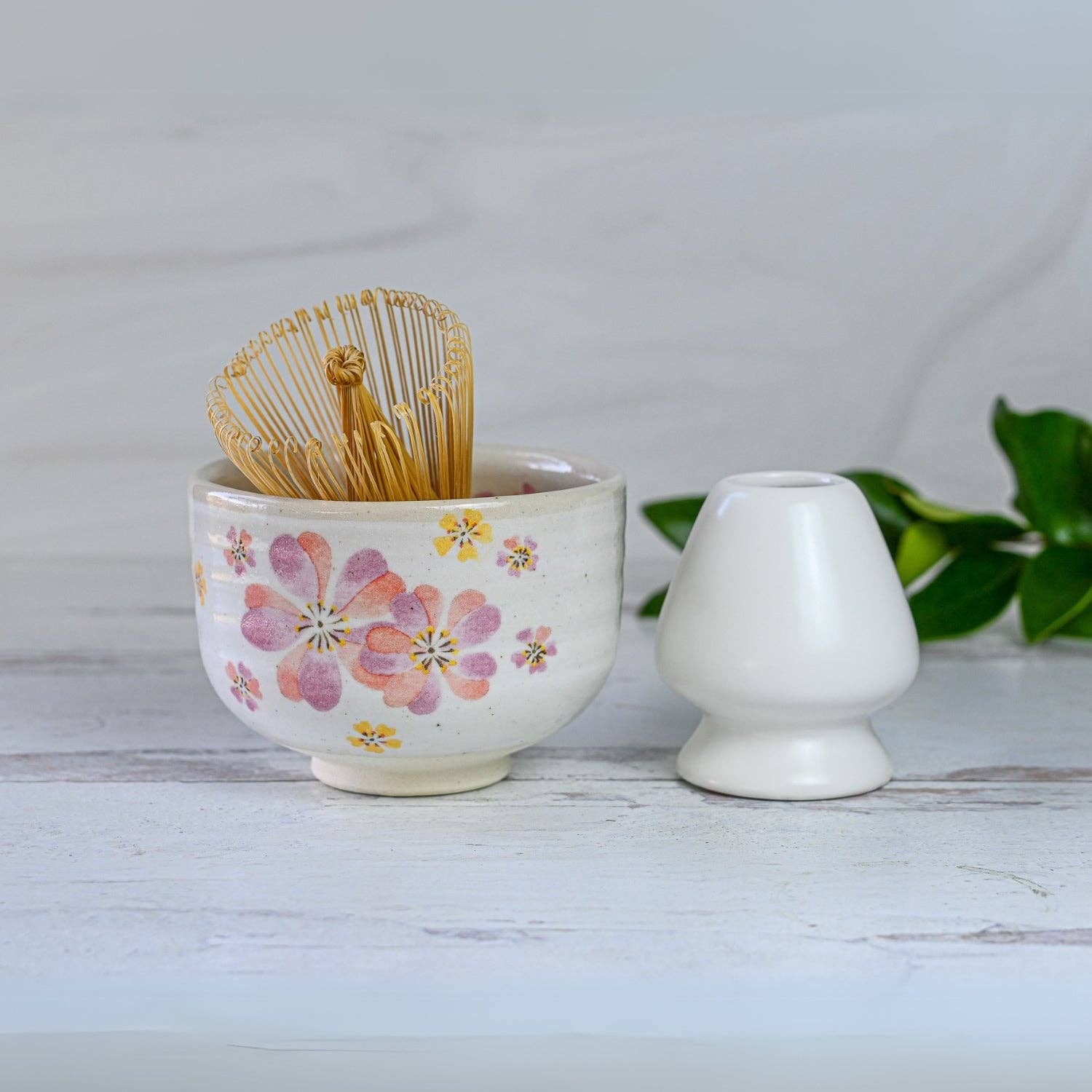 Aprikalife Japanese Pink Sakura Ceramic Matcha Bowl