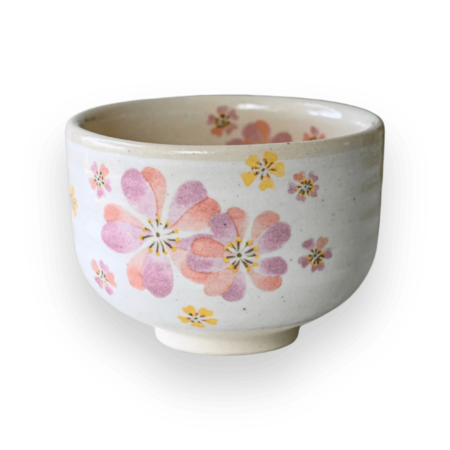 Aprikalife Japanese Pink Sakura Ceramic Matcha Bowl