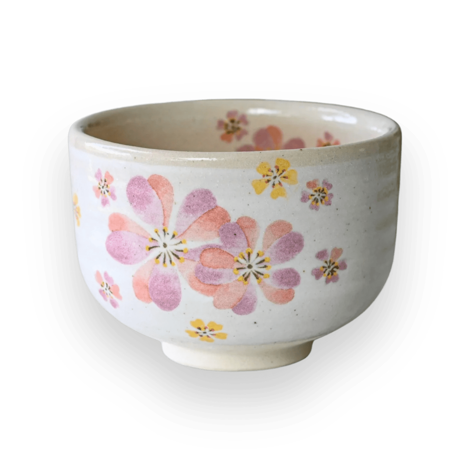 Aprikalife Japanese Pink Sakura Ceramic Matcha Bowl