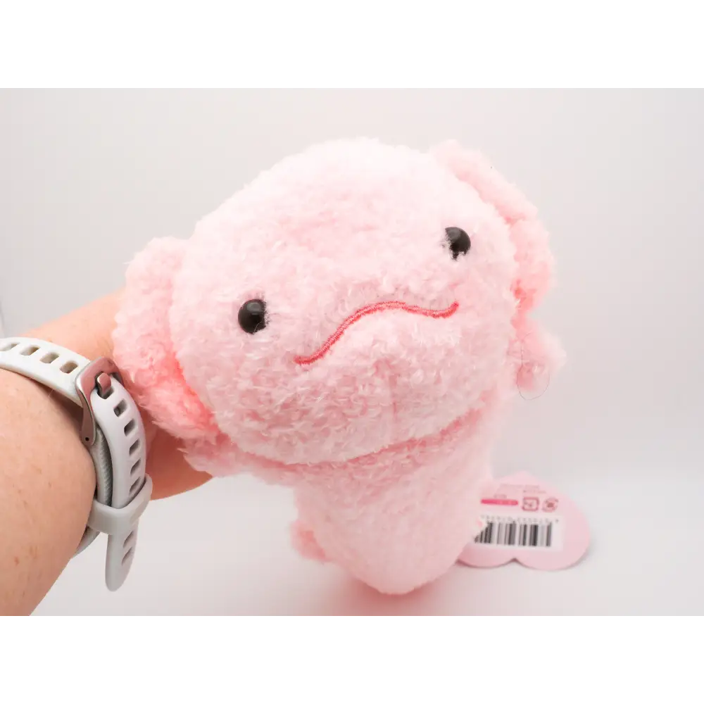 Axolotl Plush Pen Case Fluffy Fabric Pouch M - Light Pink