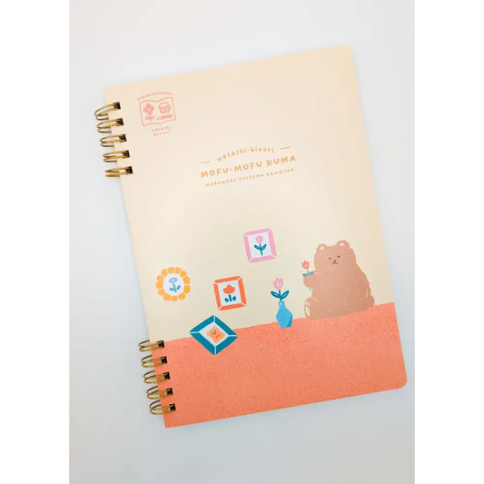 B6 Notebook - Watashi-biyori Series - Fluffy Bear - Notebooks & Notepads