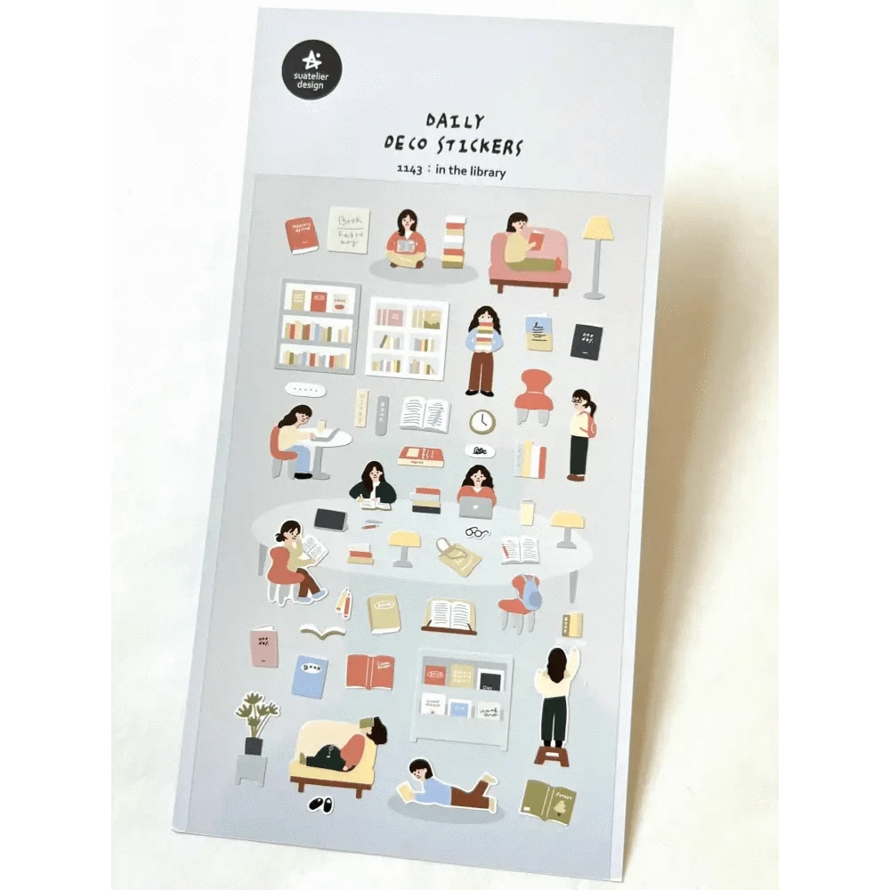 BCmini Calendars, Organizers & Planners Suatelier Stickers - Daily Deco Stickers - Library