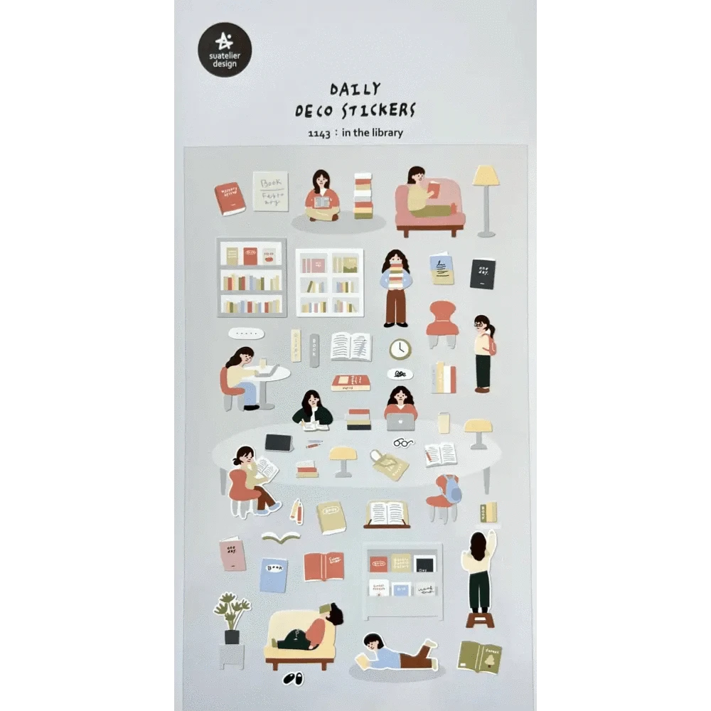 BCmini Calendars, Organizers & Planners Suatelier Stickers - Daily Deco Stickers - Library