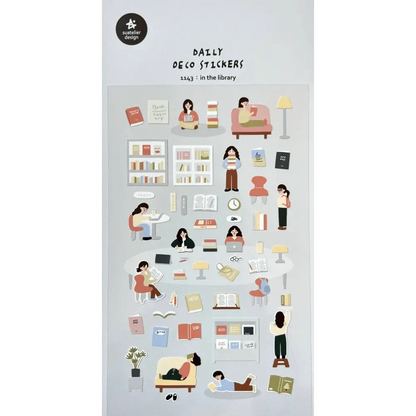 BCmini Calendars, Organizers & Planners Suatelier Stickers - Daily Deco Stickers - Library