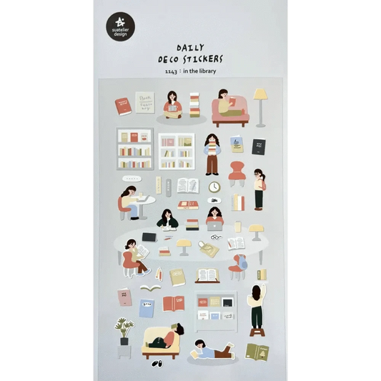 BCmini Calendars, Organizers & Planners Suatelier Stickers - Daily Deco Stickers - Library