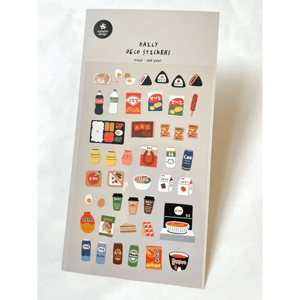 BCmini Decorative Stickers Korean Snack Time Stickers