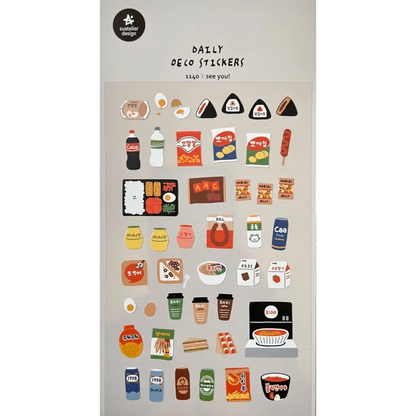 BCmini Decorative Stickers Korean Snack Time Stickers