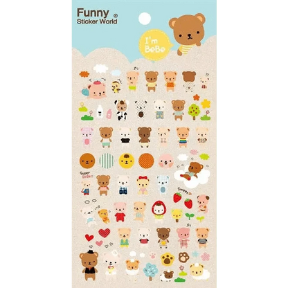 BCmini Sticker Sheet Bebe Bear Gel Stickers