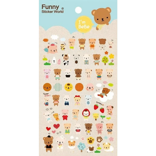 BCmini Sticker Sheet Bebe Bear Gel Stickers
