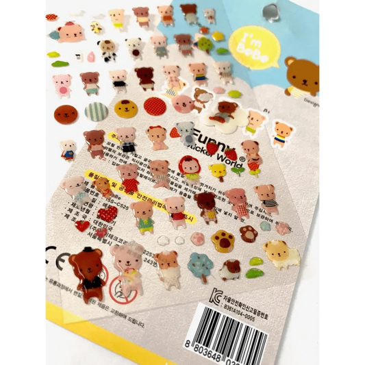 BCmini Sticker Sheet Bebe Bear Gel Stickers