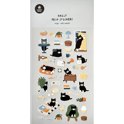 BCmini Sticker Sheet CATS CATCH DAY STICKERS