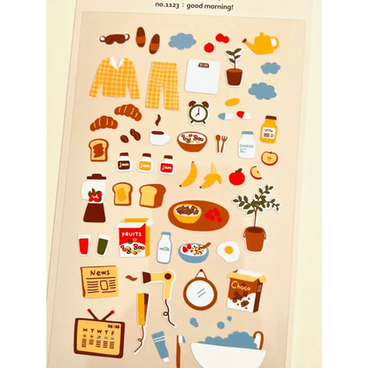 BCmini Sticker Sheet Good Morning Routine Sticker Sheet