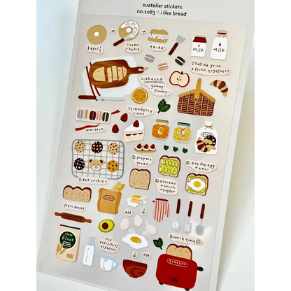 BCmini Sticker Sheet I Like Bread Sticker Sheet - Suatelier Design
