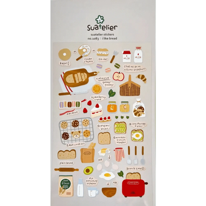 BCmini Sticker Sheet I Like Bread Sticker Sheet - Suatelier Design