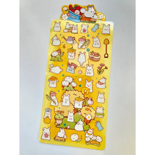 BCmini Sticker Sheet Nekoni - Bunny Garden Sticker Sheet