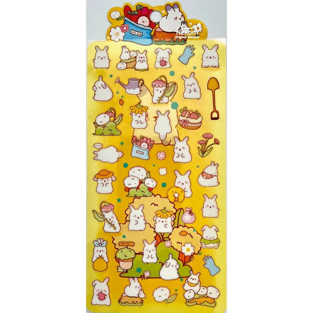 BCmini Sticker Sheet Nekoni - Bunny Garden Sticker Sheet