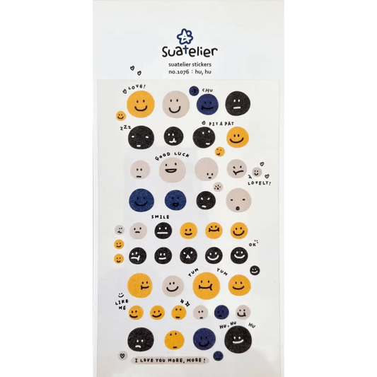 BCmini Sticker Sheet Smile "Hu Hu" Face Sticker Sheet