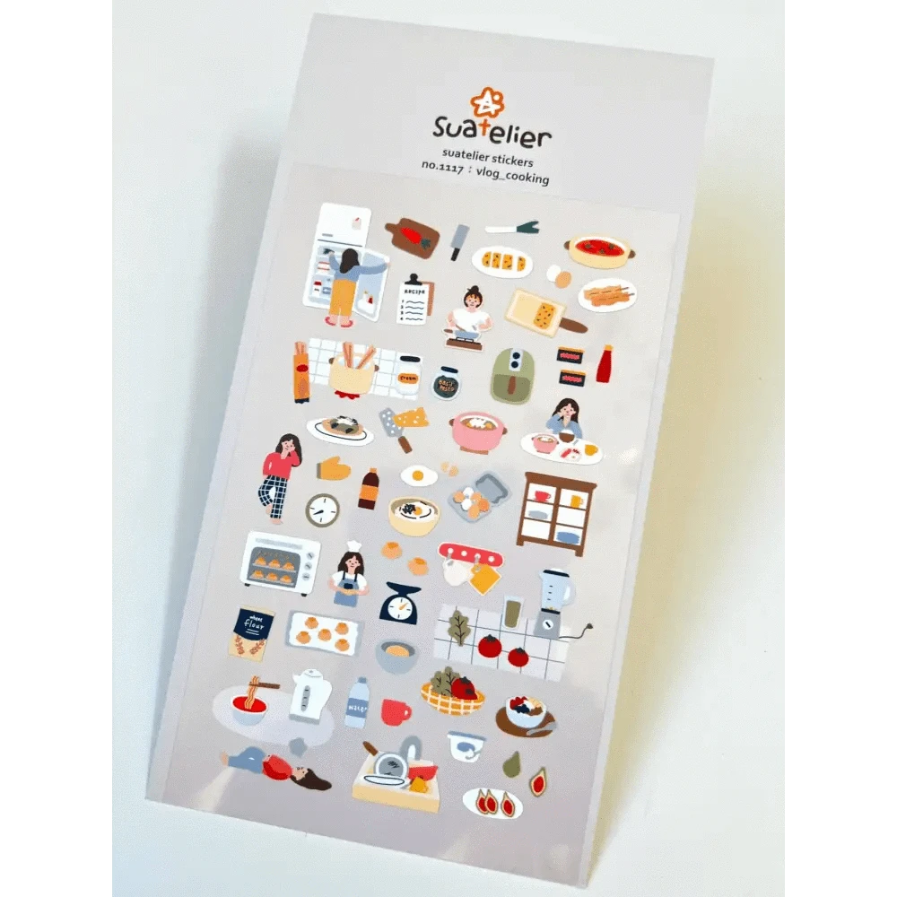 BCmini Sticker Sheet Vlog Cooking Sticker Sheet - Suatelier Design