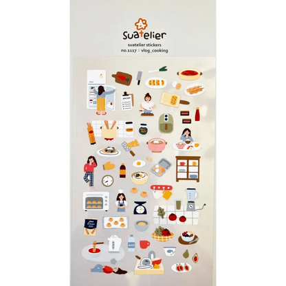 BCmini Sticker Sheet Vlog Cooking Sticker Sheet - Suatelier Design