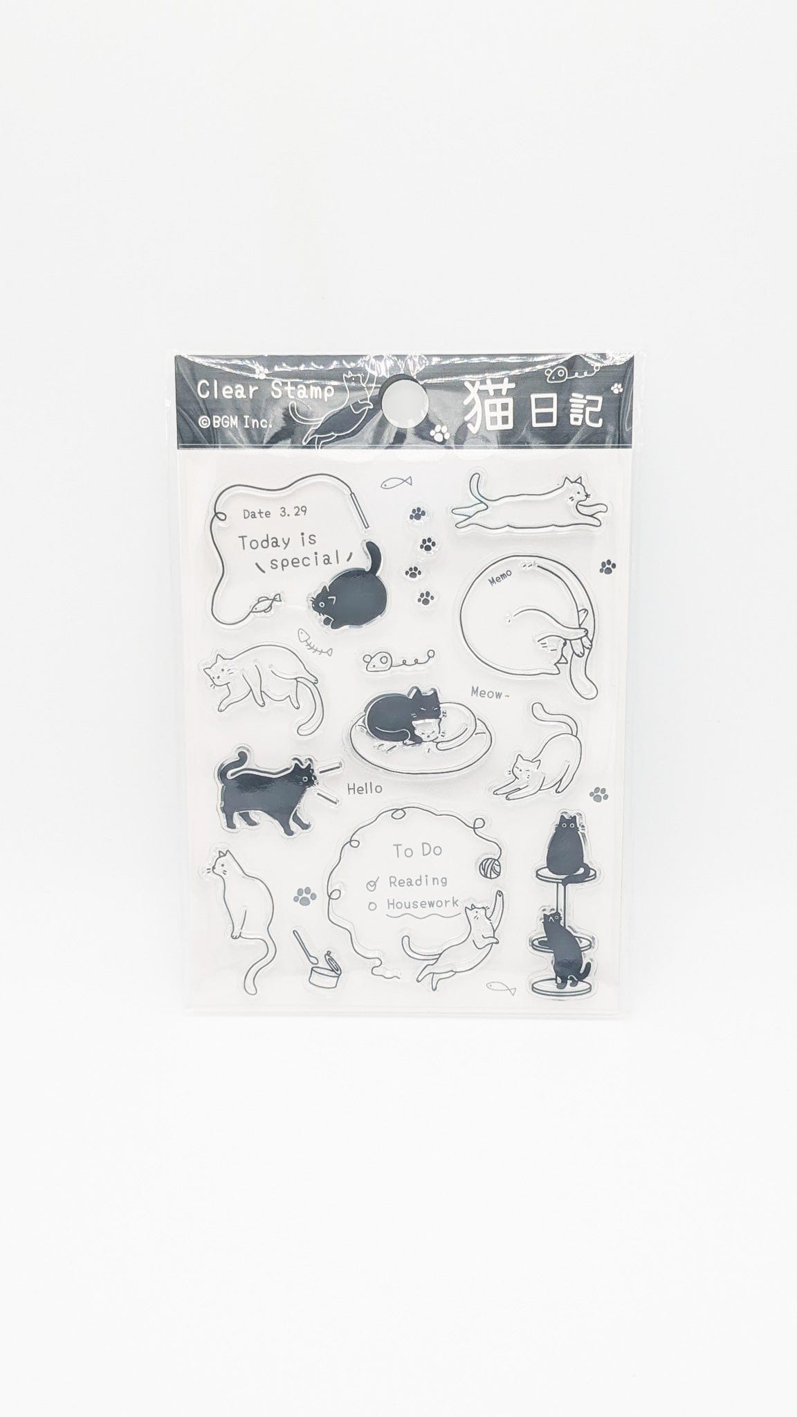 BGM INC. Stamps & Ink Pads Cat Diary BGM Stamp Clear Stamp