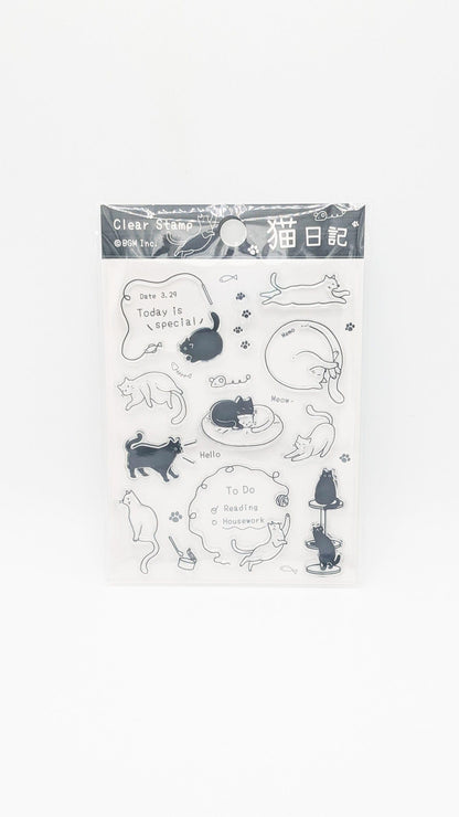 BGM INC. Stamps & Ink Pads Cat Diary BGM Stamp Clear Stamp