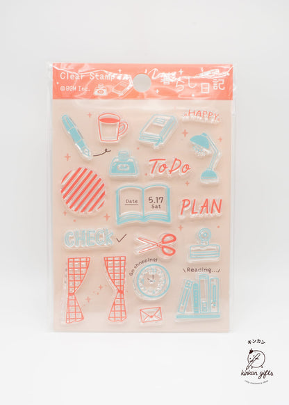 BGM INC. Stamps & Ink Pads Living Diary BGM Stamp Clear Stamp