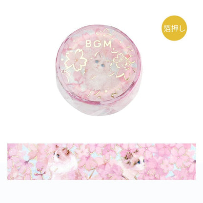 BGM INC. Washi Tape Flower and Cat * Blossom BGM Washi Tape - Cats
