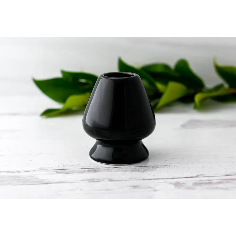 Black Matcha Whisk Holder (Ceramic Chasen Holder) 3x2.5 in - Black