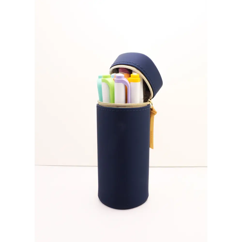 Bloomin Standing Silicone Pen Case - Navy - pen & pencil cases