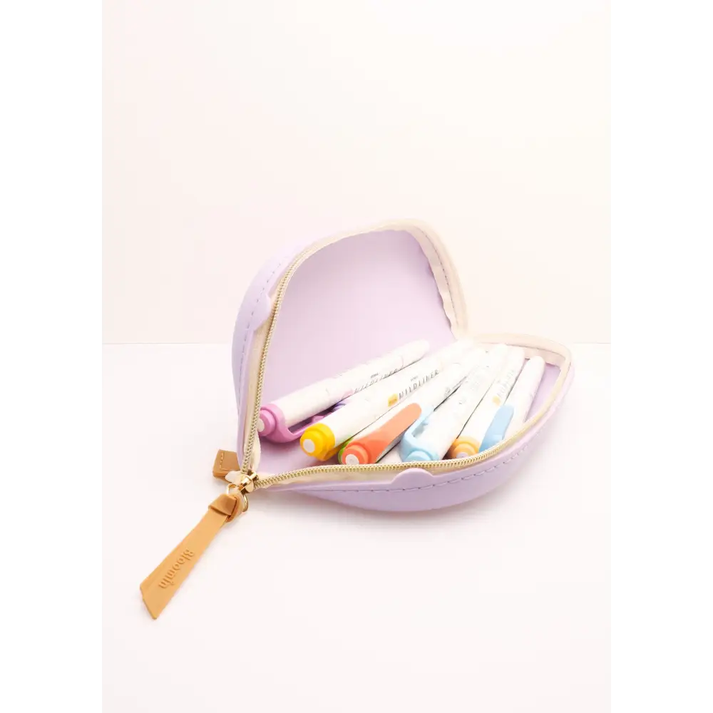 Bloomin Zipper Silicone Pen Case - Lavender - pen & pencil cases