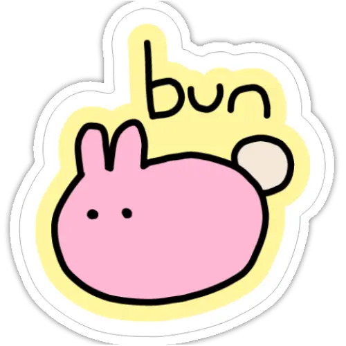 Bun - Poorly Drawn Bunny 2’’ Vinyl Sticker - Decorative Stickers