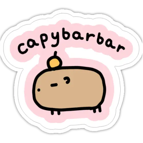 Capybarbar - Poorly Drawn Capybara 2’’ Vinyl Sticker - Decorative Stickers