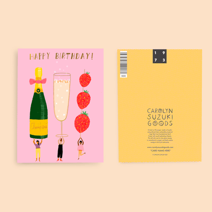 Carolyn Suzuki CHAMPAGNE WISHES - Birthday Card