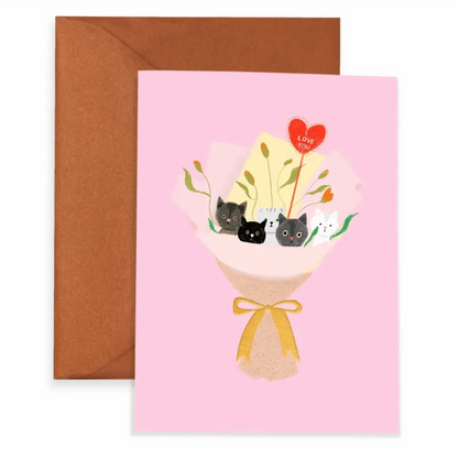 Carolyn Suzuki Greeting Cards CAT BOUQUET - Love Card
