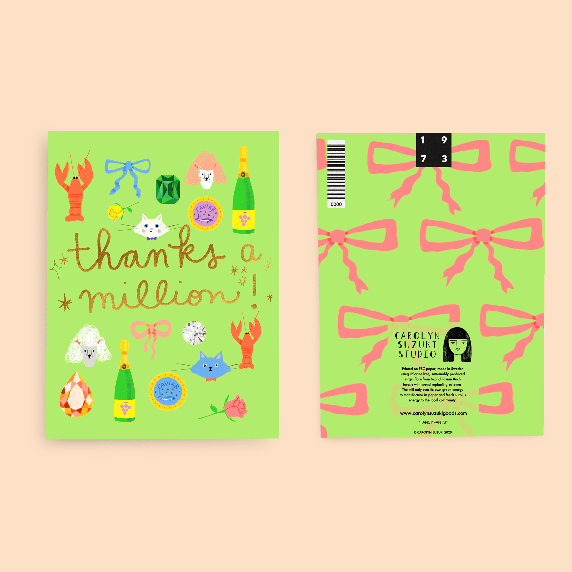 Carolyn Suzuki Greeting Cards FANCY PANTS - Everyday Greeting Card