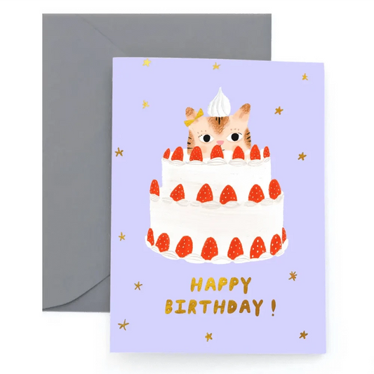 Carolyn Suzuki Greeting Cards KITTY CAKE - Birthday Card