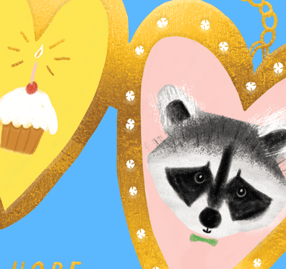 Carolyn Suzuki Greeting Cards RACCOON PAL - Birthday Card