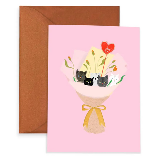 CAT BOUQUET - Love Card - greeting cards