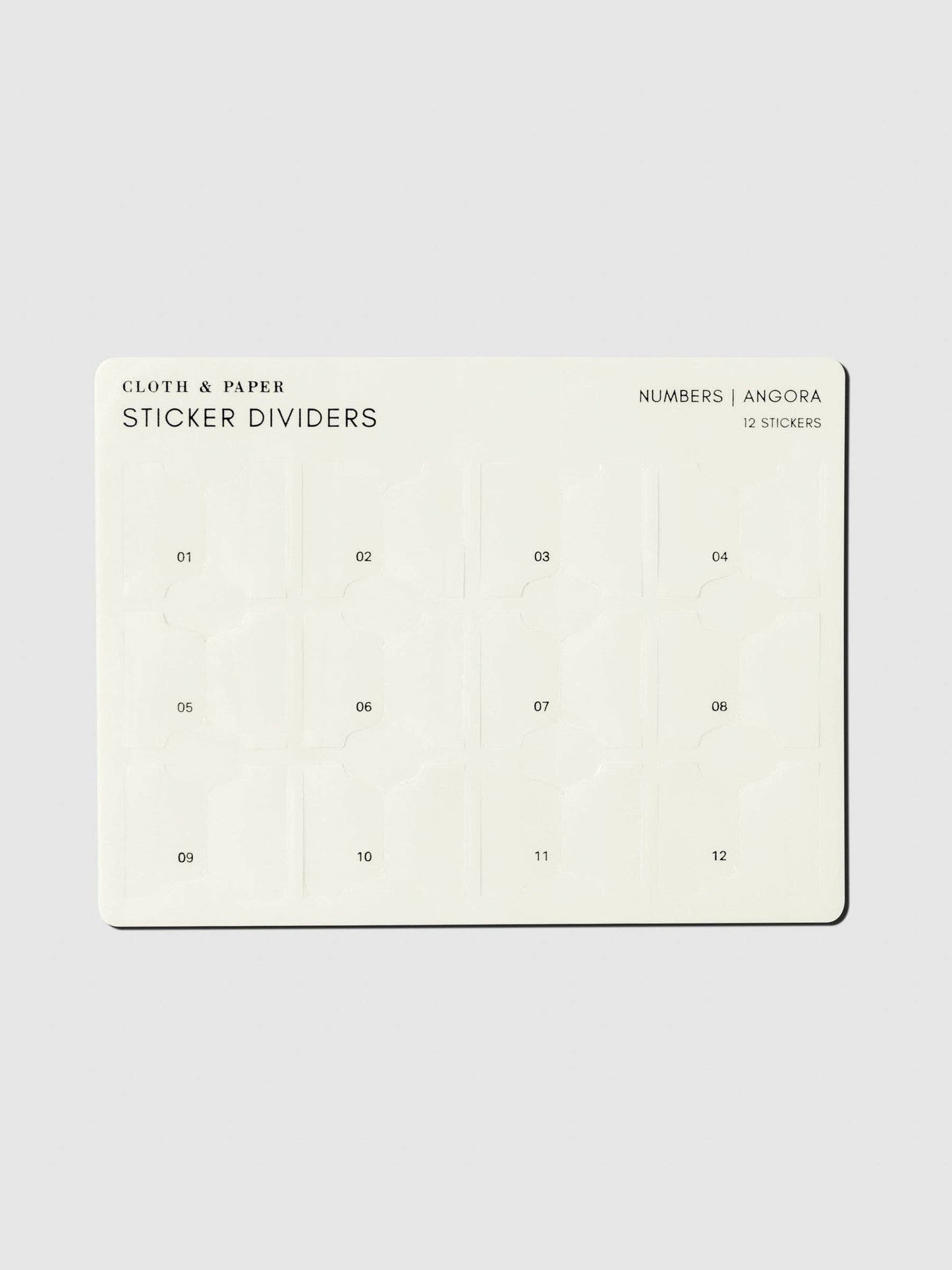 Cloth & Paper Months | Angora Planner Sticker Dividers