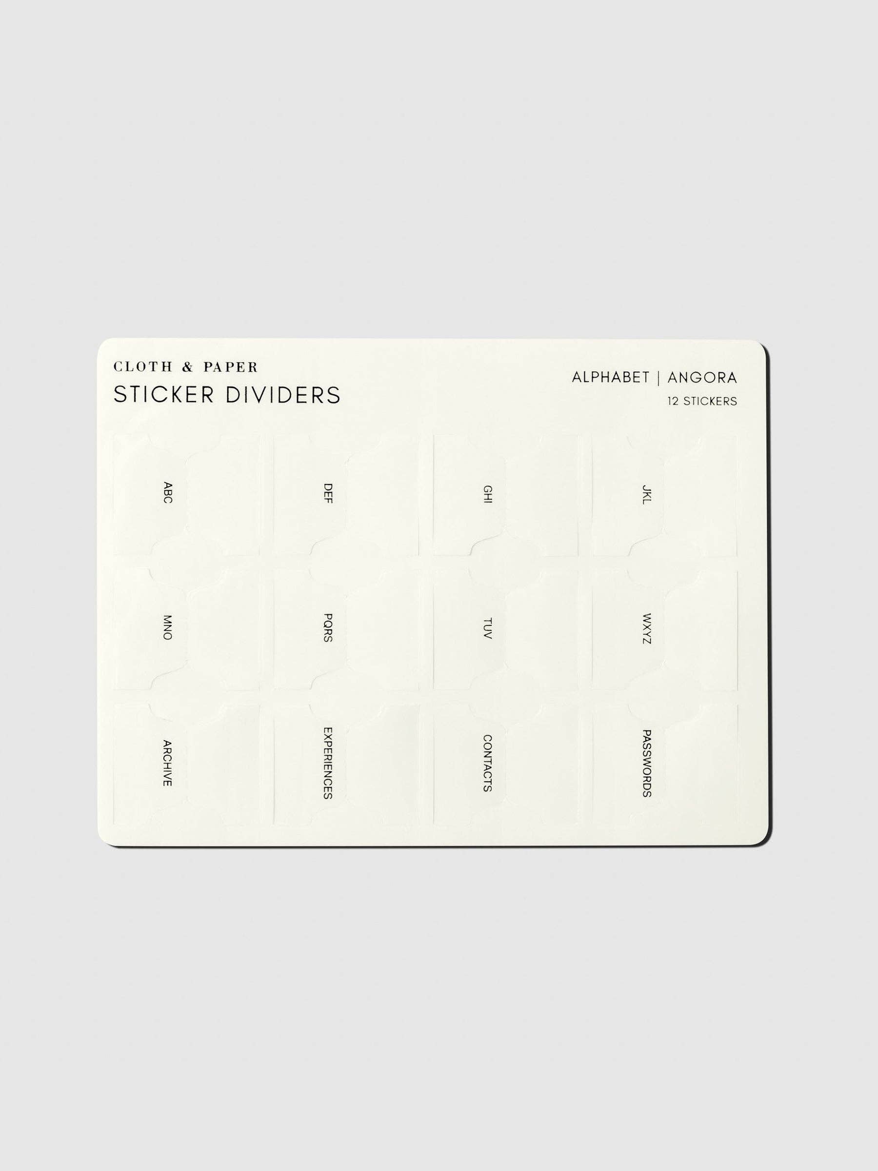 Cloth & Paper Months | Angora Planner Sticker Dividers