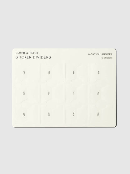 Cloth & Paper Months | Angora Planner Sticker Dividers