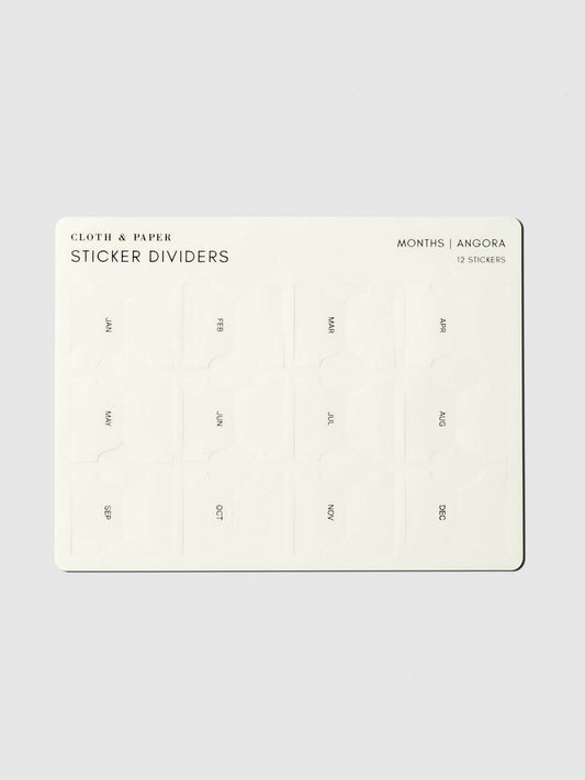 Cloth & Paper Months | Angora Planner Sticker Dividers