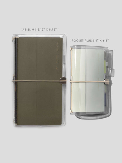 Cloth & Paper Pocket Plus Clear Vinyl Travel Notebook Cover | Pocket Plus
