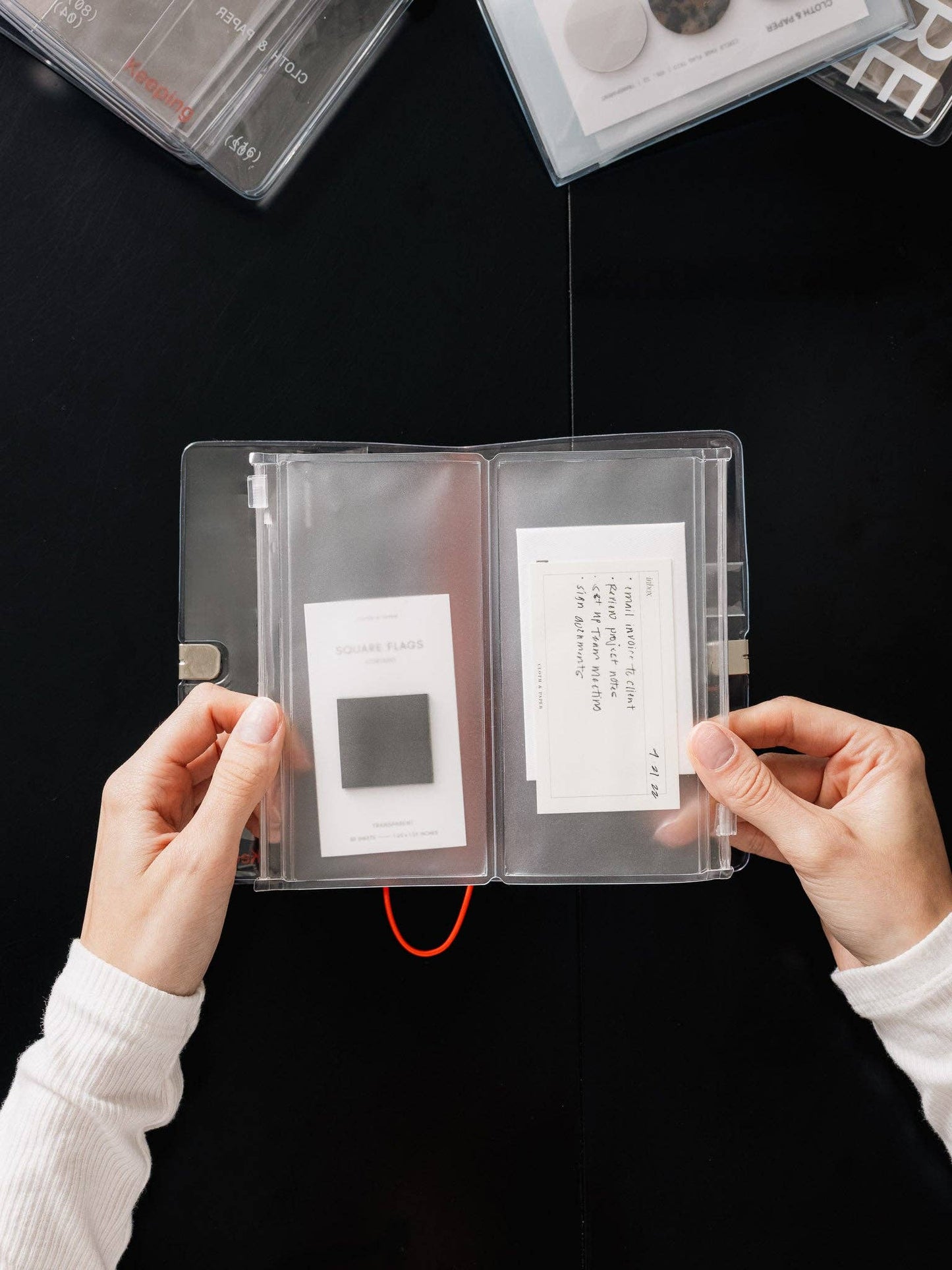 Cloth & Paper Pocket Plus Storage Holder | Travel Notebook | Pocket Plus