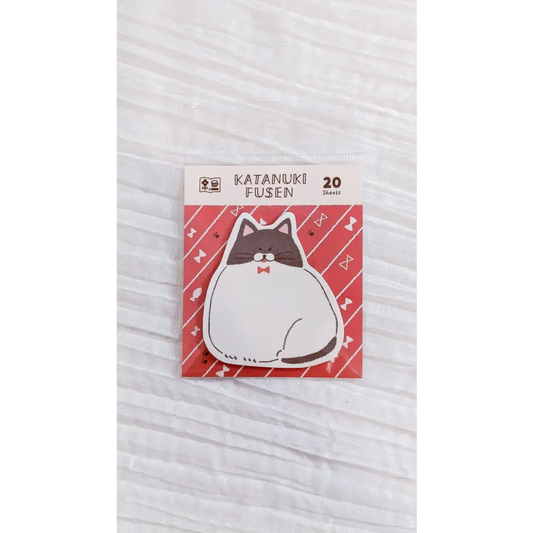 FURUKAWASHIKO Binding of 20 sheets, approx. 70 x 70 mm (*Size of sticky notes differs depending on the product.) Package size: 90 x 135 mm Die-Cut Fat Cat Sticky Notes